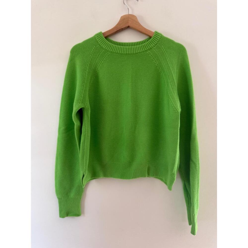 French Connection Womens Sweater Size Medium Bright Green Classic Knit - Picture 2 of 9